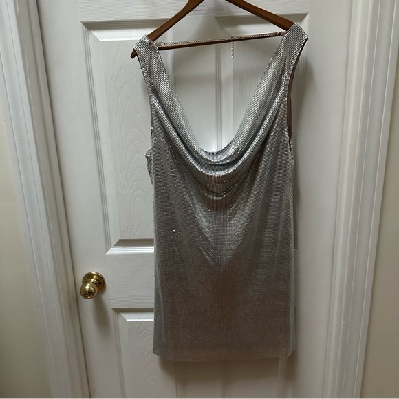 NWT Ginny Mini Dress in Silver XS GRAY SPARKLE - Picture 6 of 10